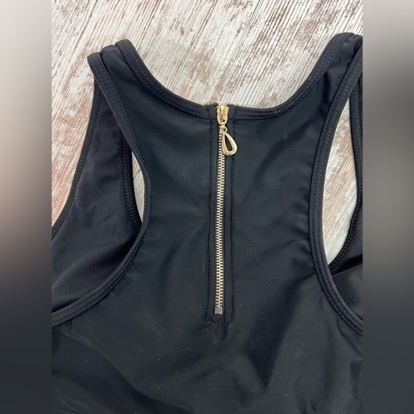 LEOPARD Print High Waisted Cutout Racerback Zip Up Swimwear - L - Picture 12 of 13